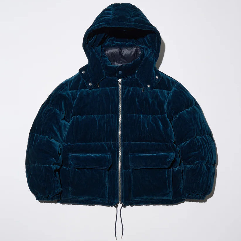 WRINKLED VELVET DOWN JACKET - REVERSIBLE [2COLORS]