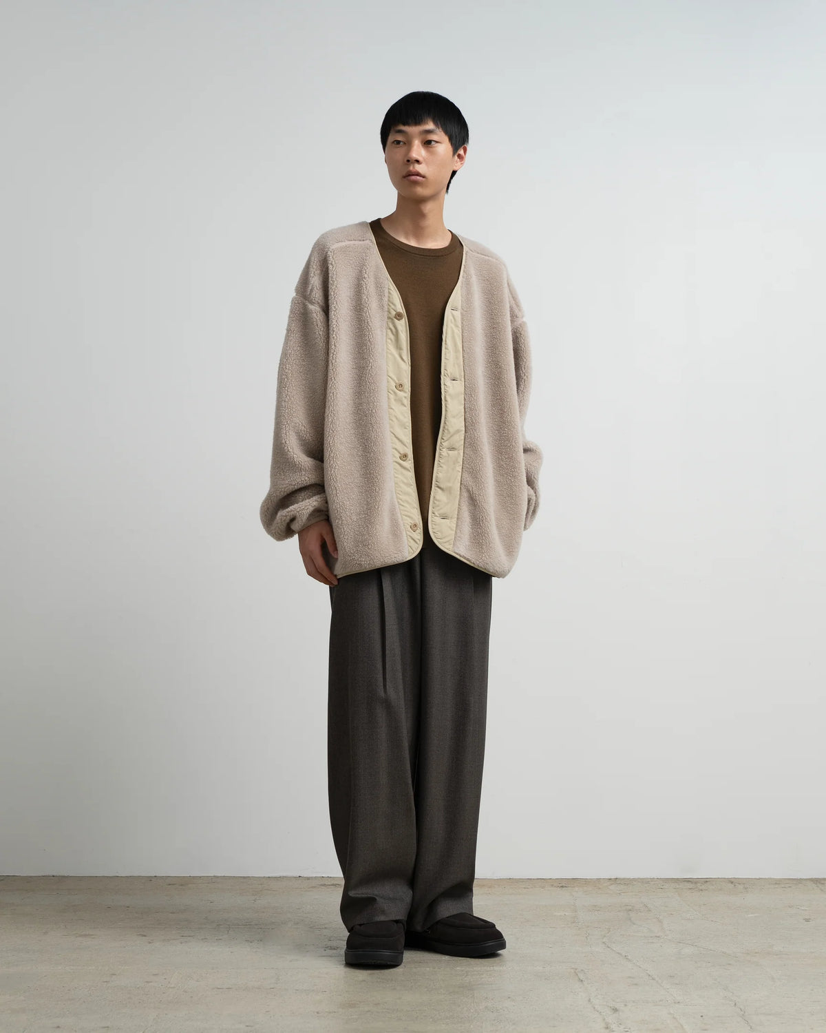 Wool Boa Liner Blouson着用画像