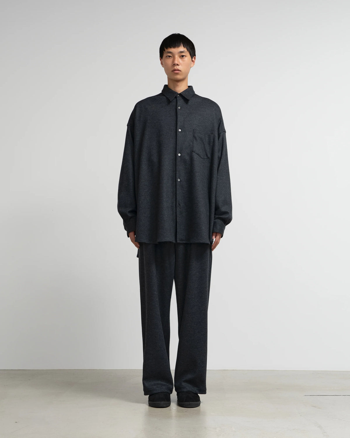 Wool Smooth Flannel Easy Wide Pants [2COLORS]