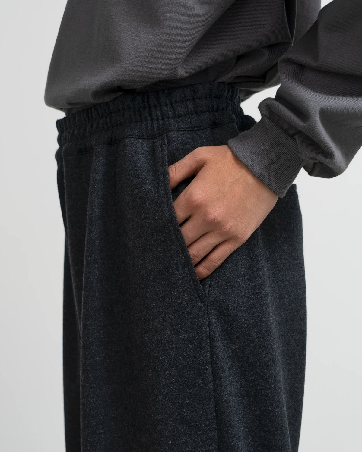 Wool Smooth Flannel Easy Wide Pants [2COLORS]
