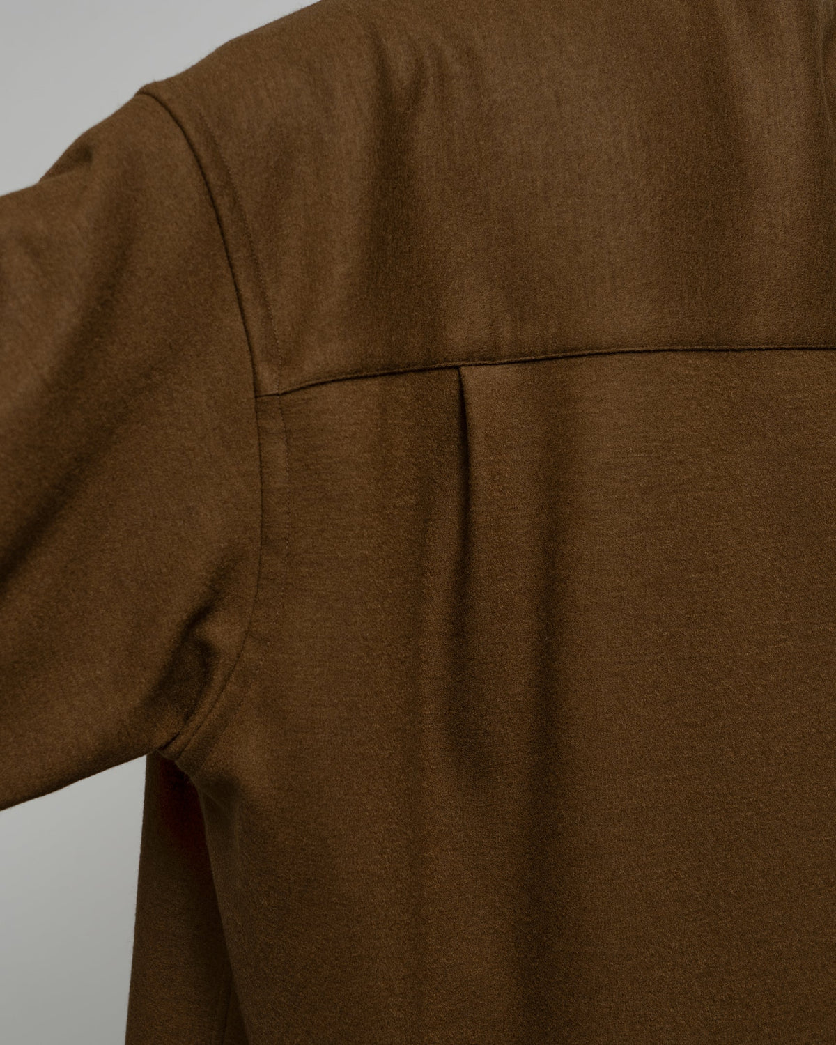 Wool Smooth Flannel Oversized Band Collar Shirt [3COLORS]