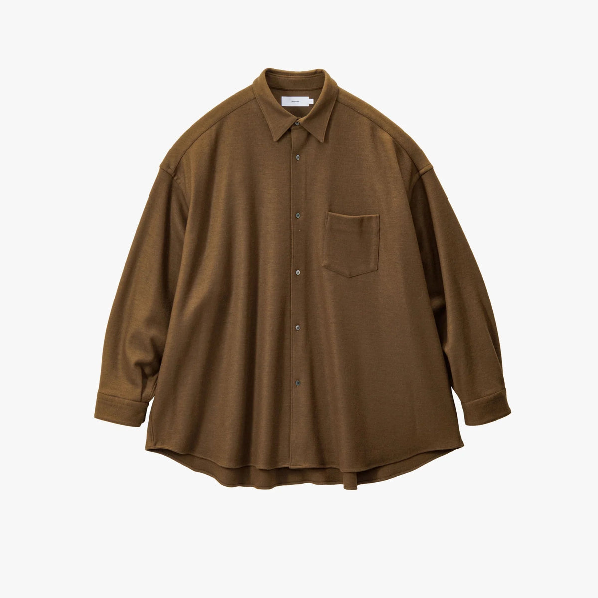 Wool Smooth Flannel Oversized Regular Collar Shirt [3COLORS]