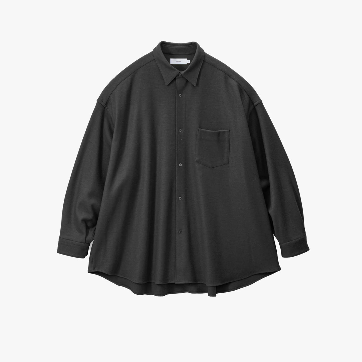 Wool Smooth Flannel Oversized Regular Collar Shirt [3COLORS]