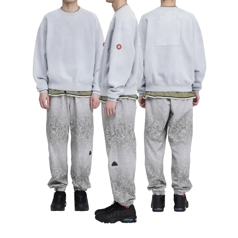 OVERDYE PANEL SHOULDER CREW NECK GREY