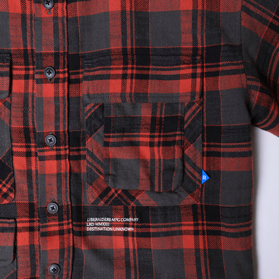 MULTI POCKETS PLAID SHIRT [3 COLORS]