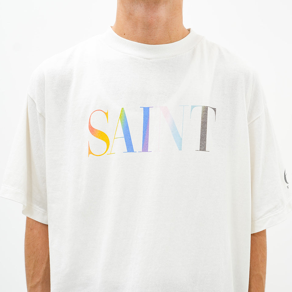 SM-YS1-0000-007/SS TEE/RAINBOW SAINT/WHT