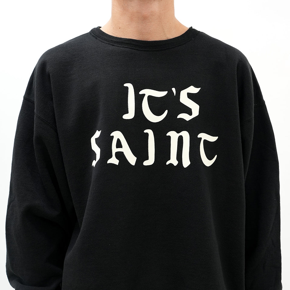 SM-YS1-0000-028/CREW SWT/IT'S SAINT/BLACK