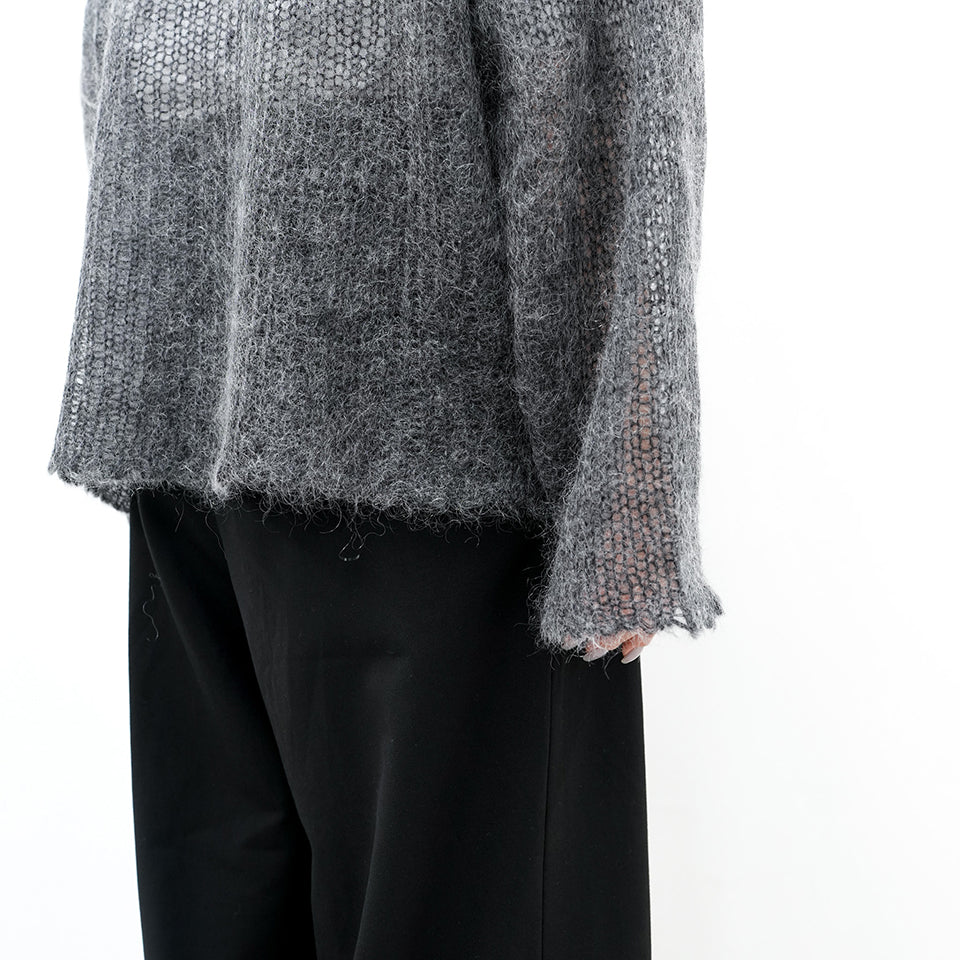 RESEARCHED BOAT NECK SWEATER / MOHAIR MIX YARN [3 COLORS]