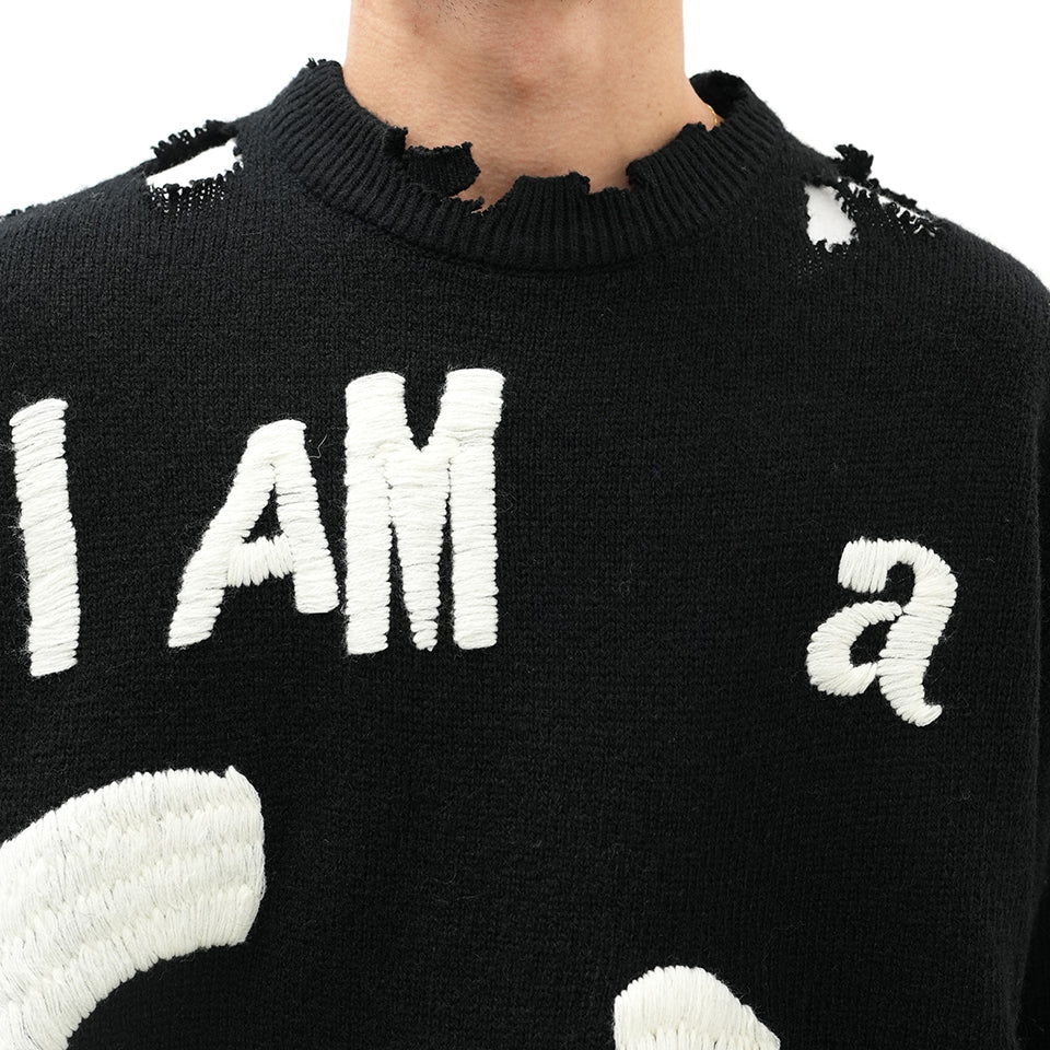 SM-YS1-0000-C24/SP_CREW KNT/I AM A/BLACK