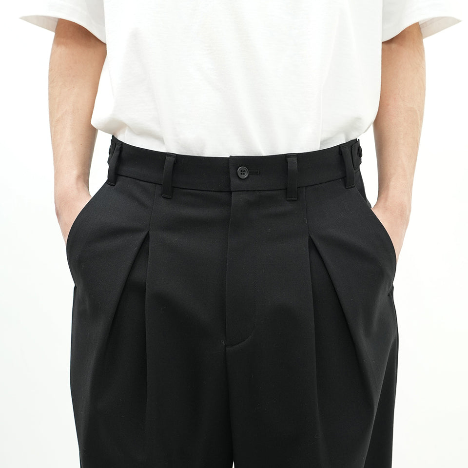 2 TUCK TWILL WIDE PANTS