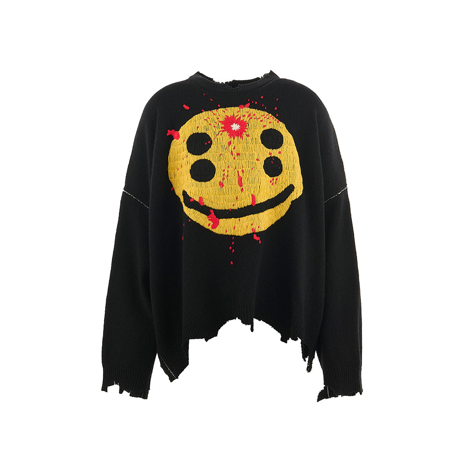 SM-YS1-0000-C07/CP_CREW KNT/SMILE/BLACK