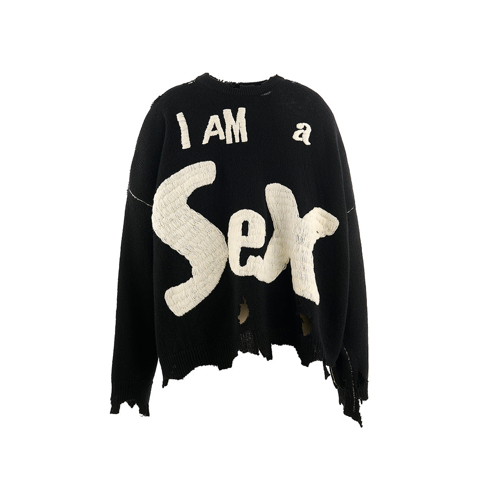 SM-YS1-0000-C24/SP_CREW KNT/I AM A/BLACK