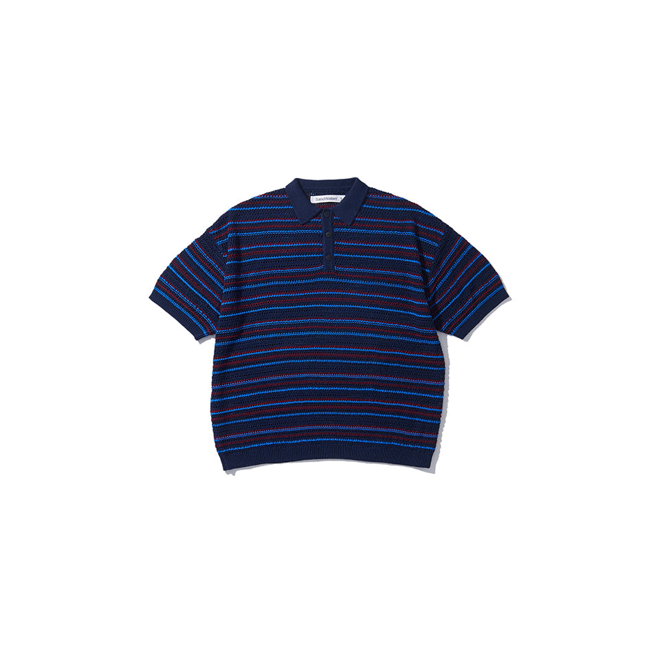 RESEARCHED KNIT POLO SS / C,L MIX YARN BORDER [2 COLORS]