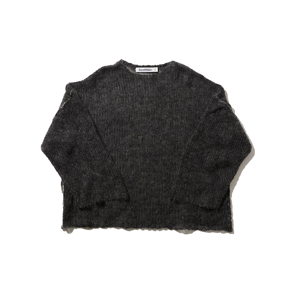 RESEARCHED BOAT NECK SWEATER / MOHAIR MIX YARN [3 COLORS]