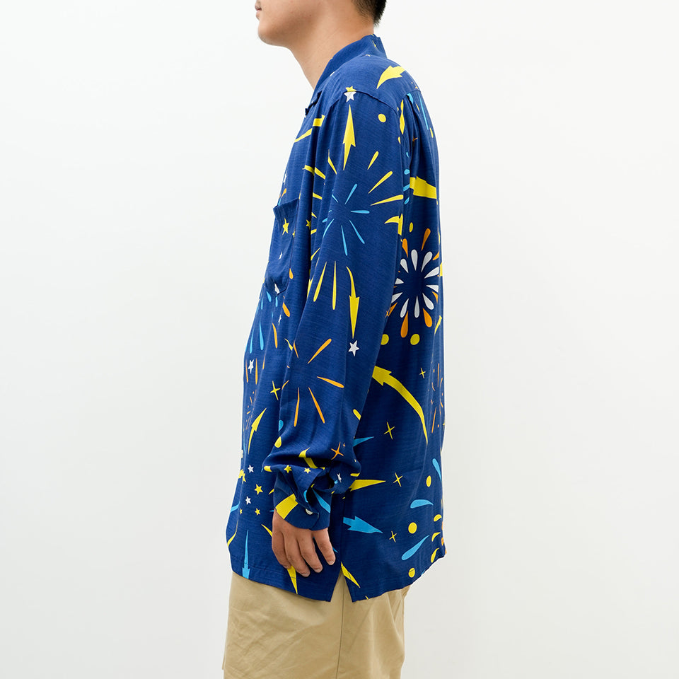 HANABI LONG SLEEVE SHIRTS - NAVY