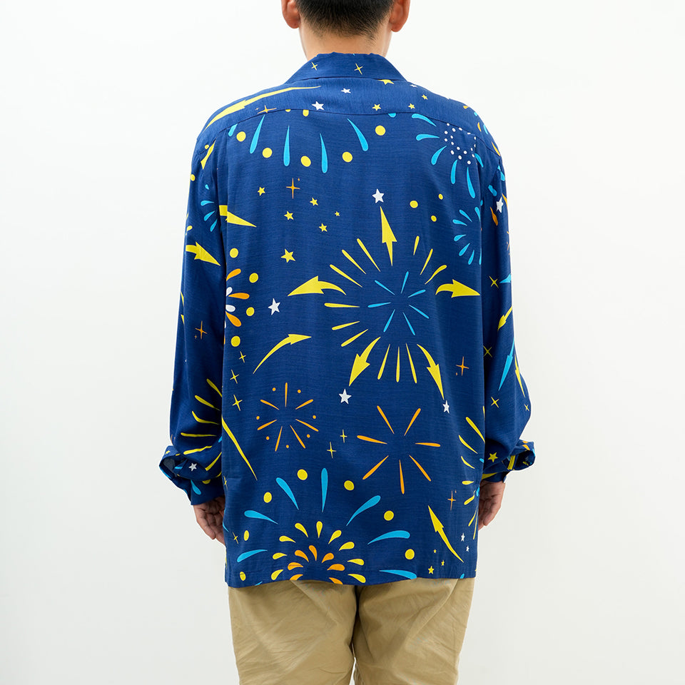 HANABI LONG SLEEVE SHIRTS - NAVY