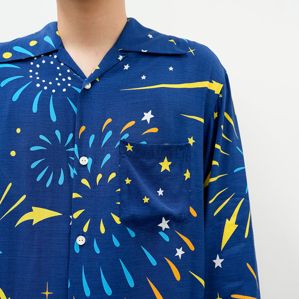 HANABI LONG SLEEVE SHIRTS - NAVY