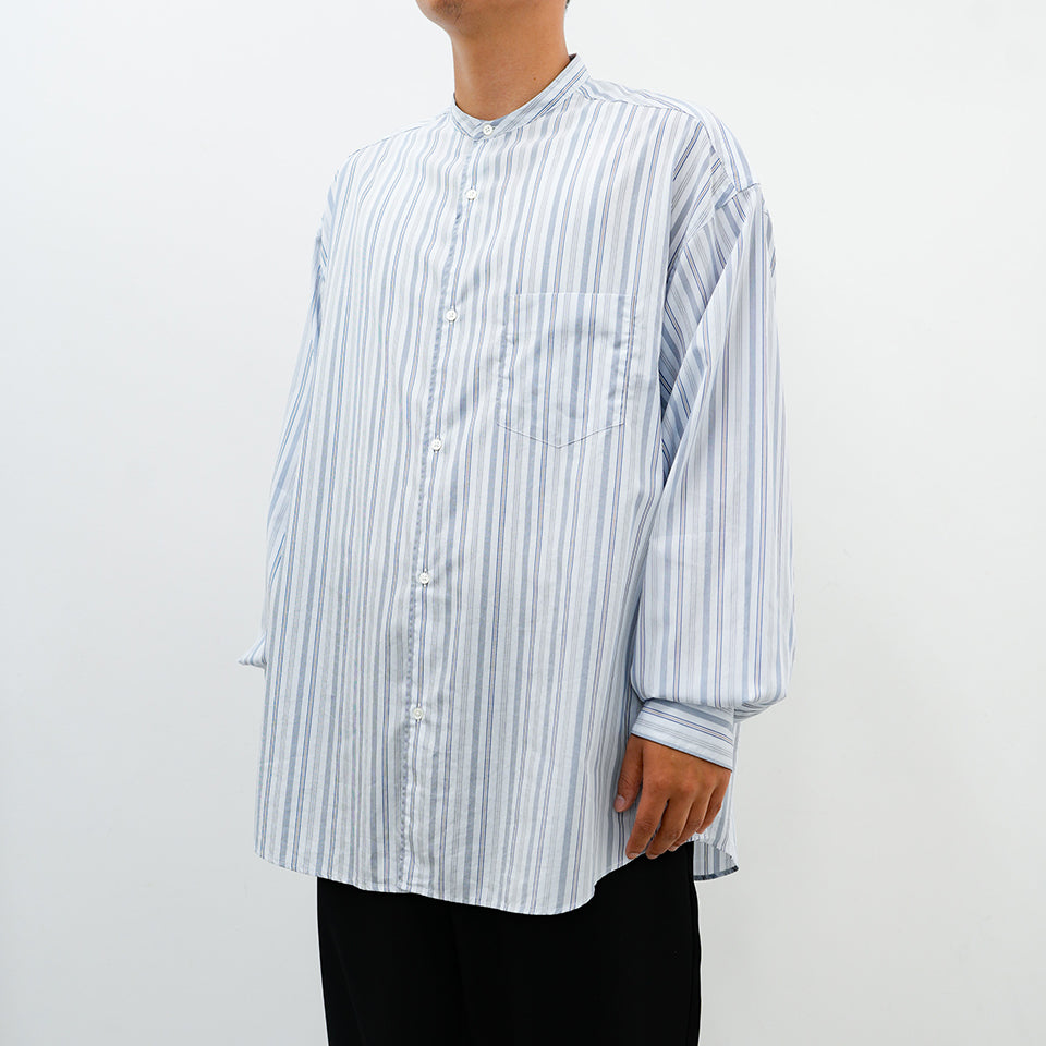 Broad L/S Oversized Band Collar Shirt [5 COLORS]