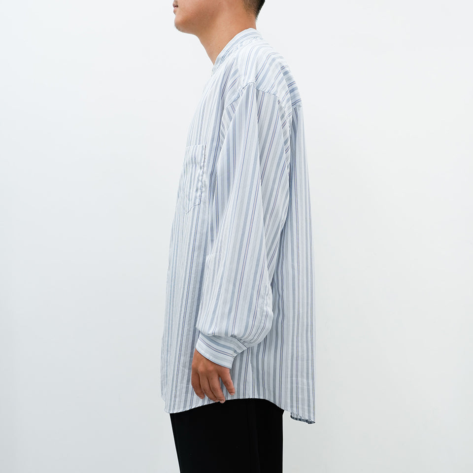 Broad L/S Oversized Band Collar Shirt [5 COLORS]