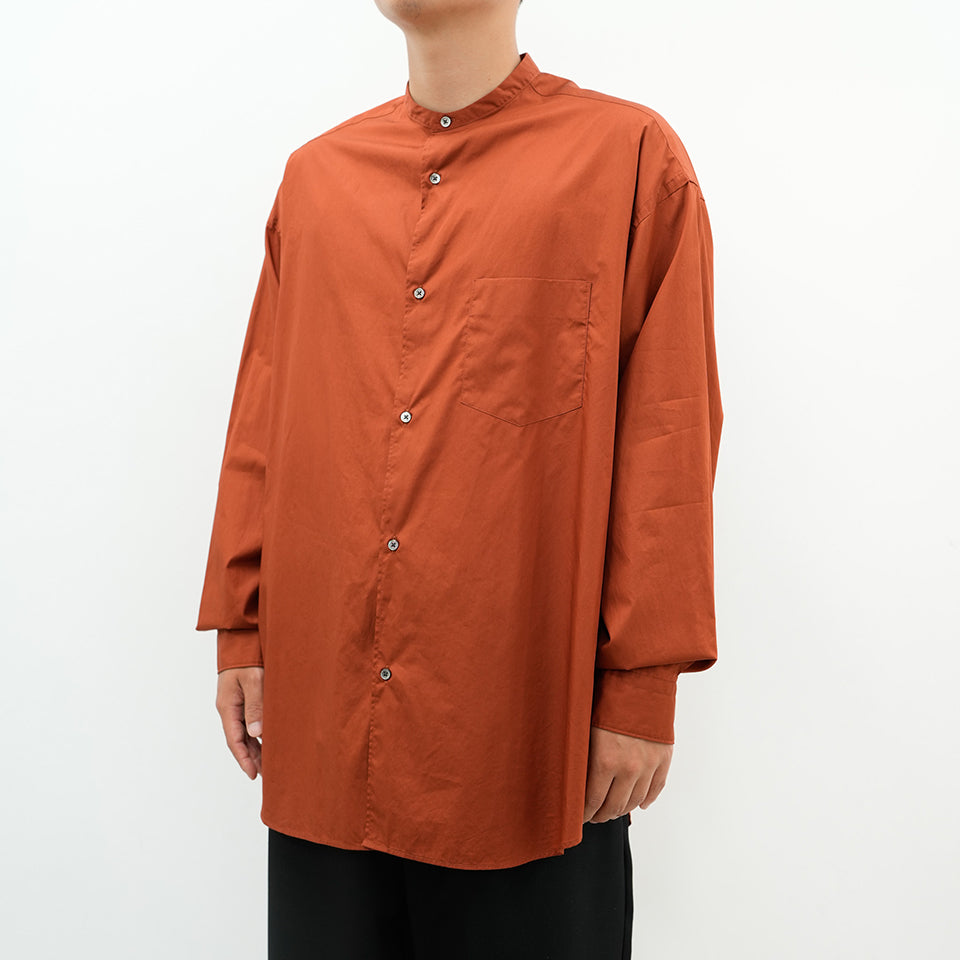 Broad L/S Oversized Band Collar Shirt [5 COLORS]