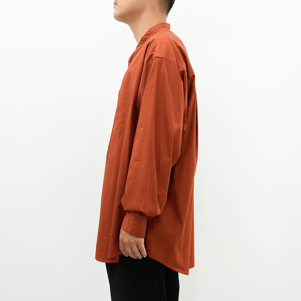 Broad L/S Oversized Band Collar Shirt [5 COLORS]