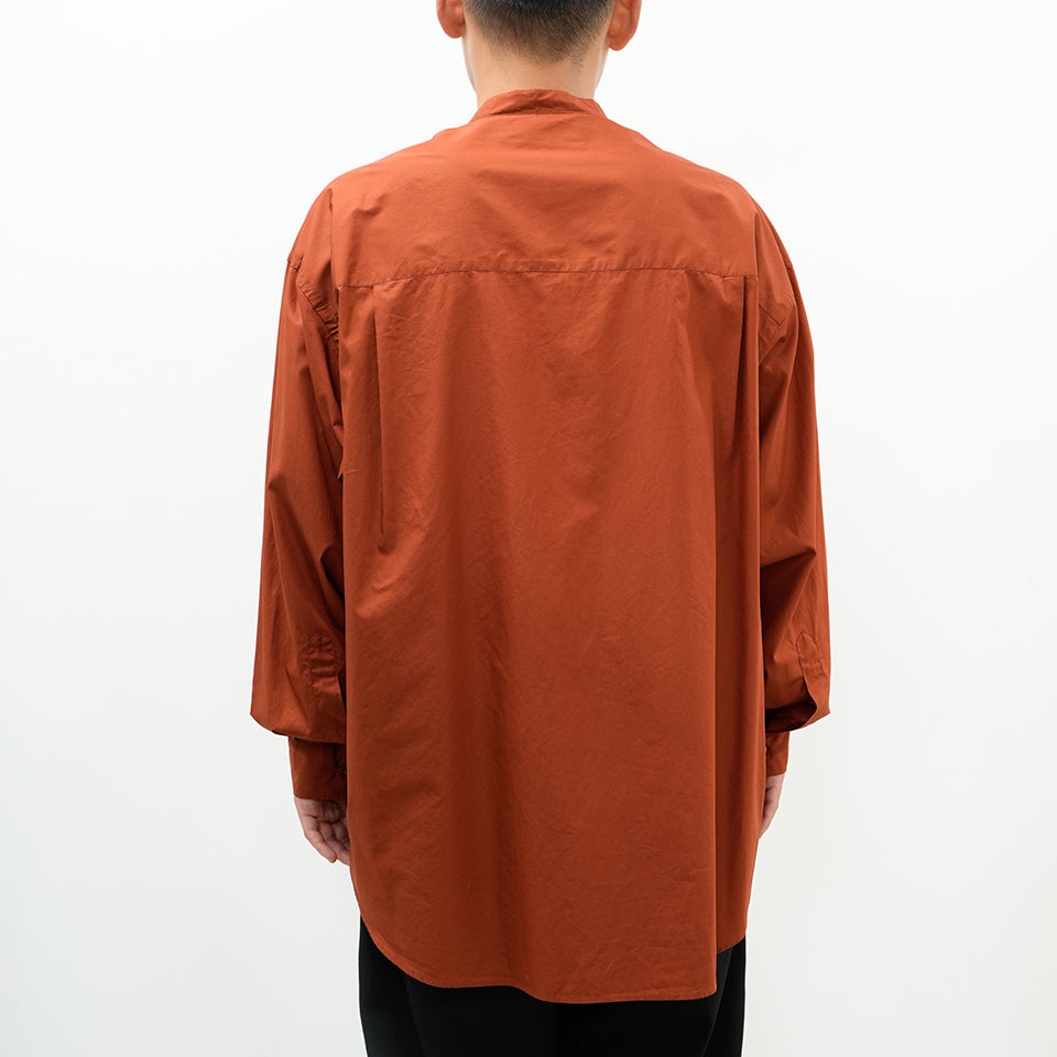 Broad L/S Oversized Band Collar Shirt [5 COLORS]