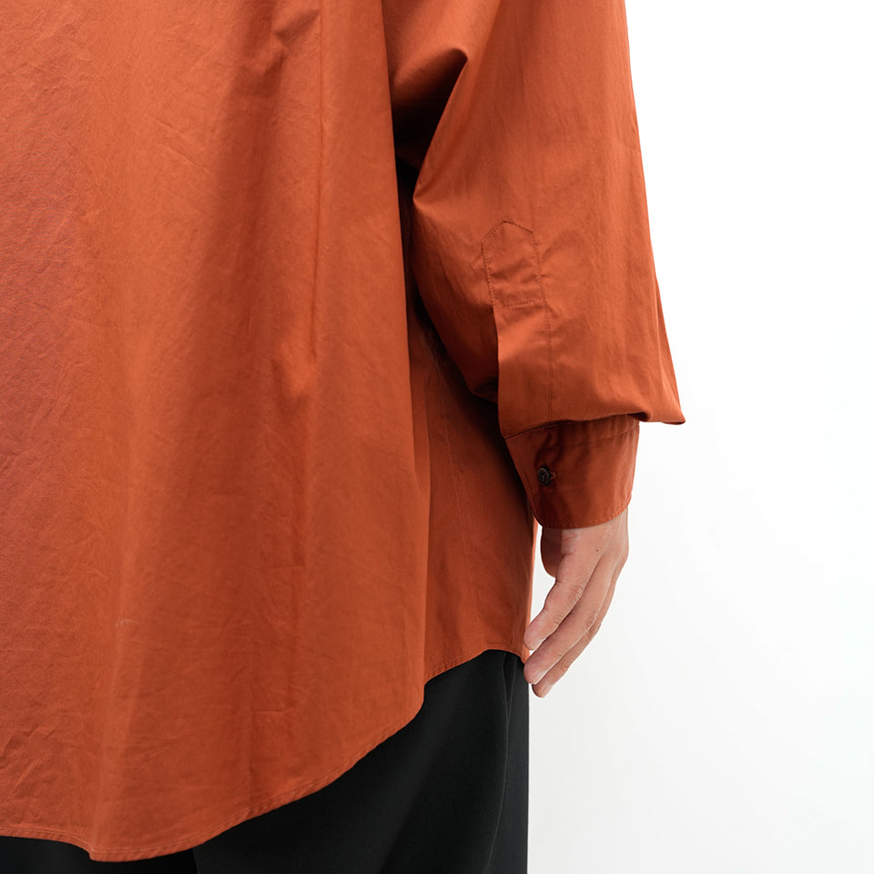 Broad L/S Oversized Band Collar Shirt [5 COLORS]