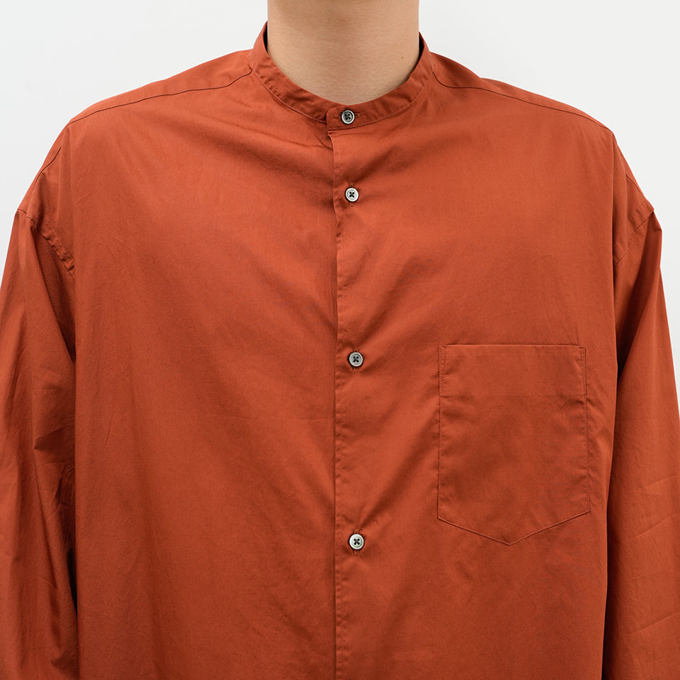 Broad L/S Oversized Band Collar Shirt [5 COLORS]