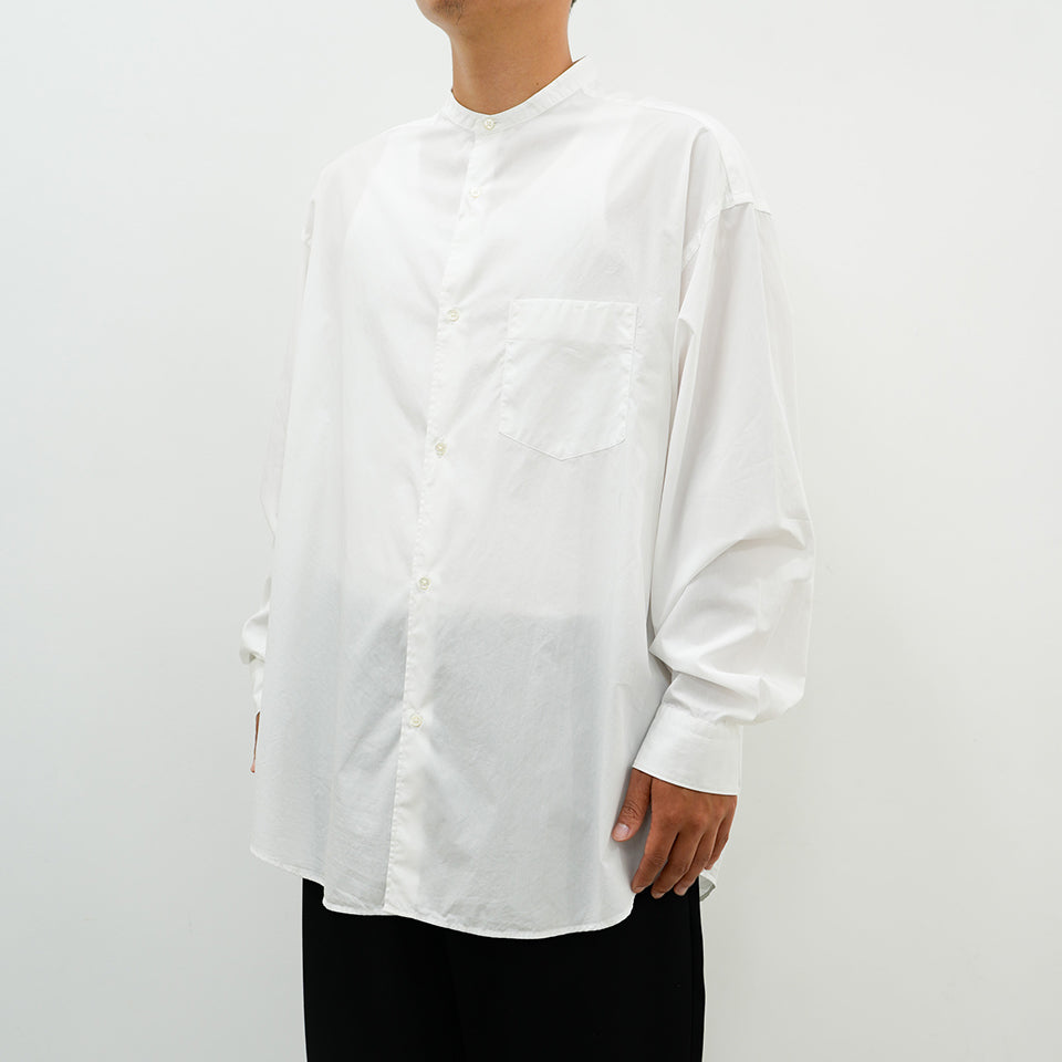 Broad L/S Oversized Band Collar Shirt [5 COLORS]