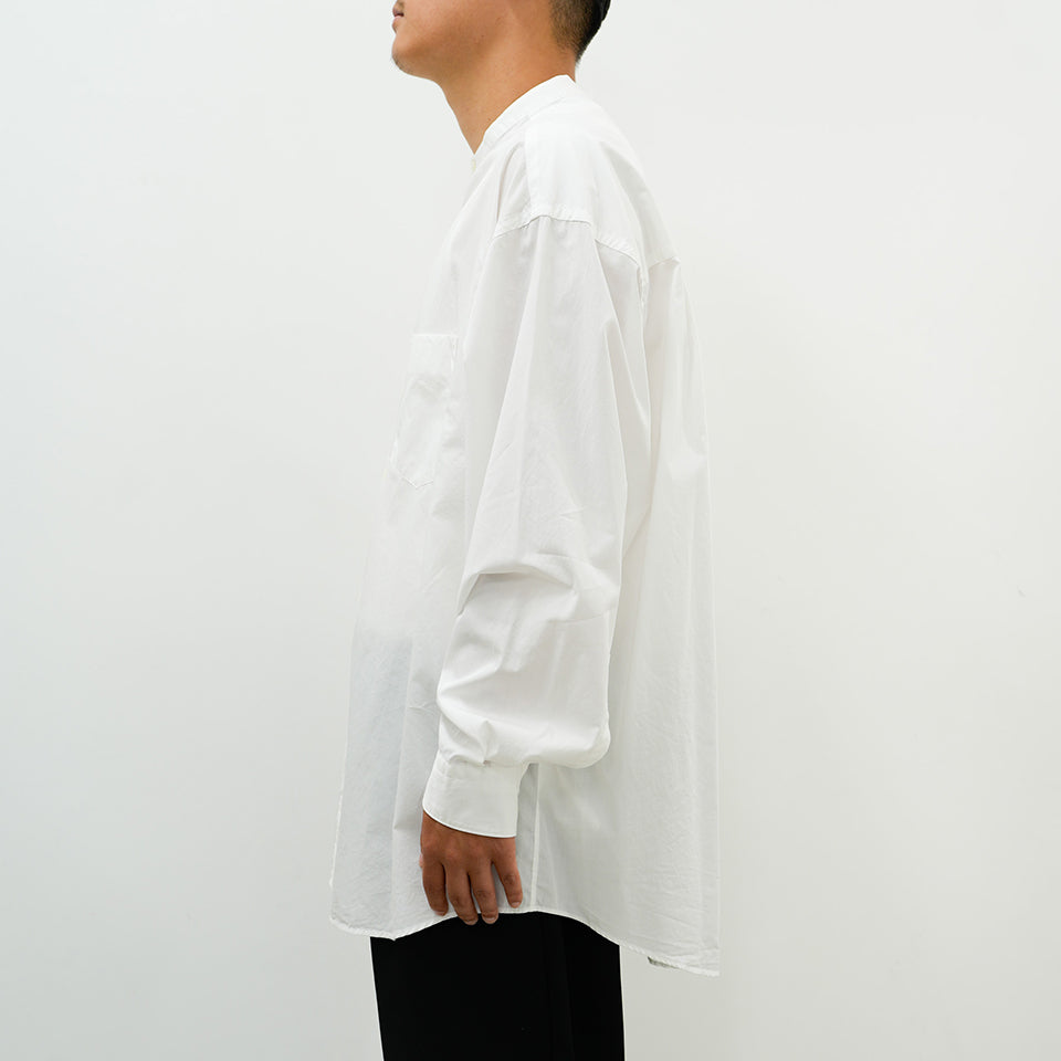 Broad L/S Oversized Band Collar Shirt [5 COLORS]