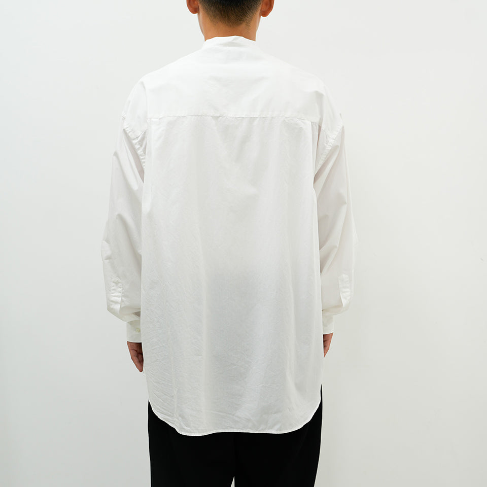 Broad L/S Oversized Band Collar Shirt [5 COLORS]