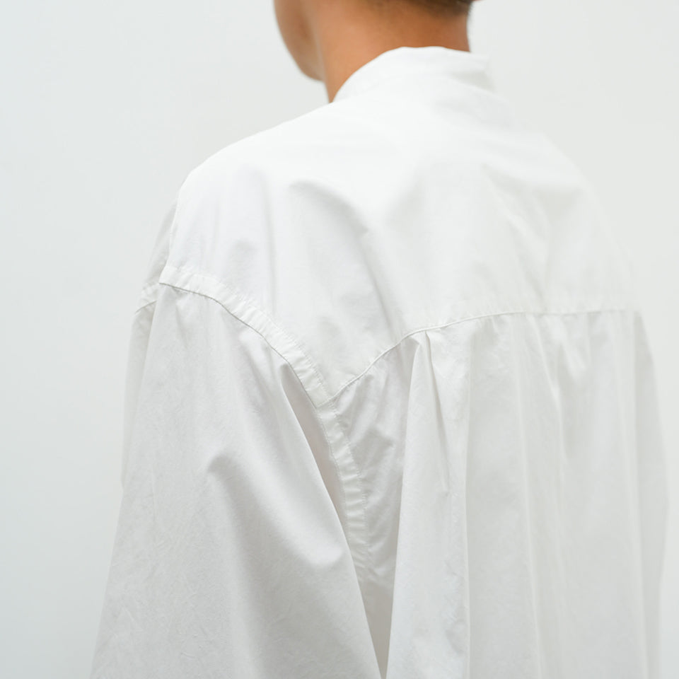 Broad L/S Oversized Band Collar Shirt [5 COLORS]