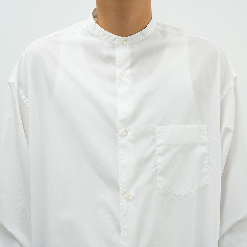 Broad L/S Oversized Band Collar Shirt [5 COLORS]