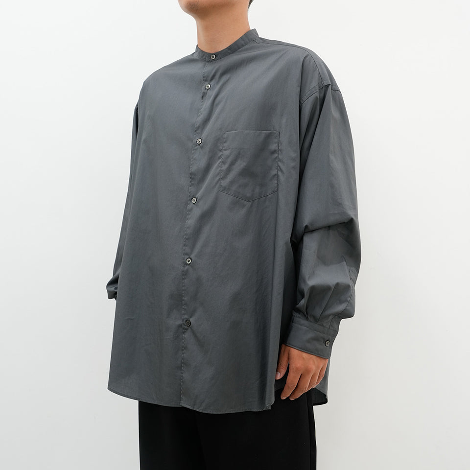 Broad L/S Oversized Band Collar Shirt [5 COLORS]