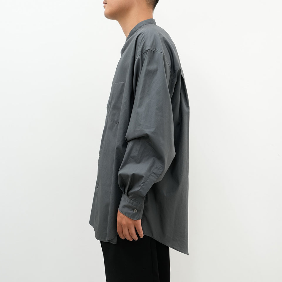 Broad L/S Oversized Band Collar Shirt [5 COLORS]