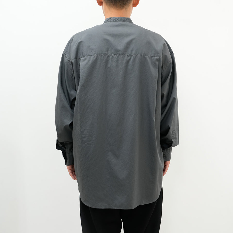 Broad L/S Oversized Band Collar Shirt [5 COLORS]