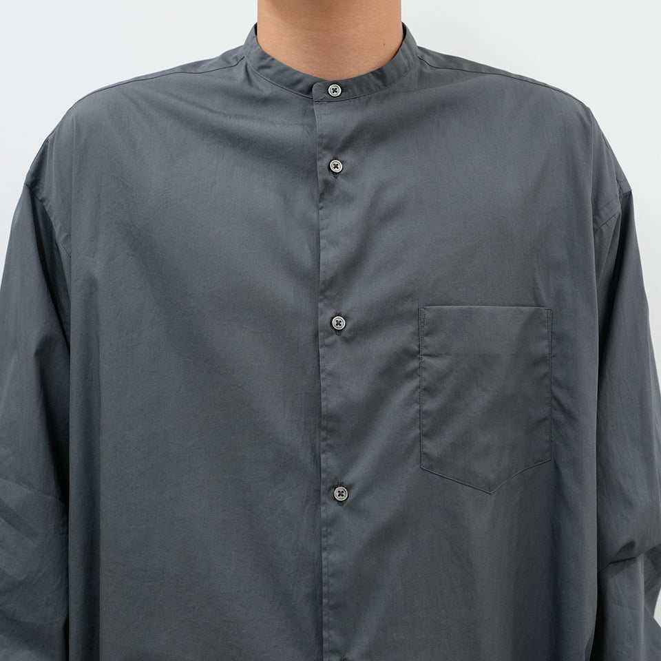 Broad L/S Oversized Band Collar Shirt [5 COLORS]