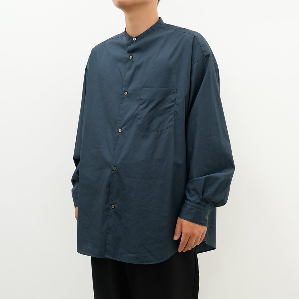 Broad L/S Oversized Band Collar Shirt [5 COLORS]