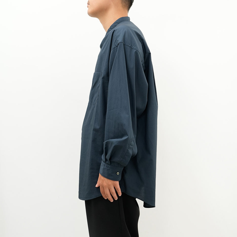 Broad L/S Oversized Band Collar Shirt [5 COLORS]