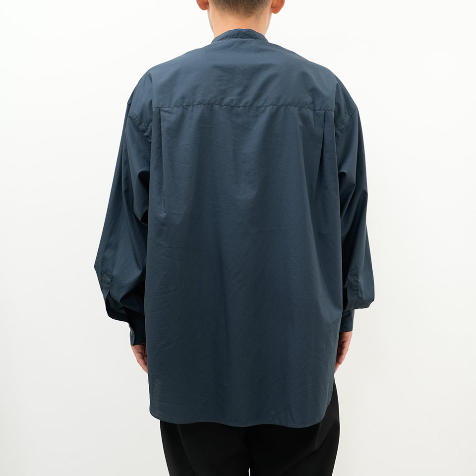 Broad L/S Oversized Band Collar Shirt [5 COLORS]