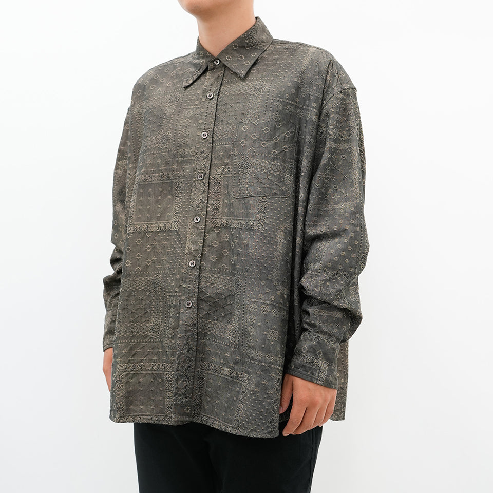 OVERDYED PAISLEY REGULAR SHIRT [2 COLORS]