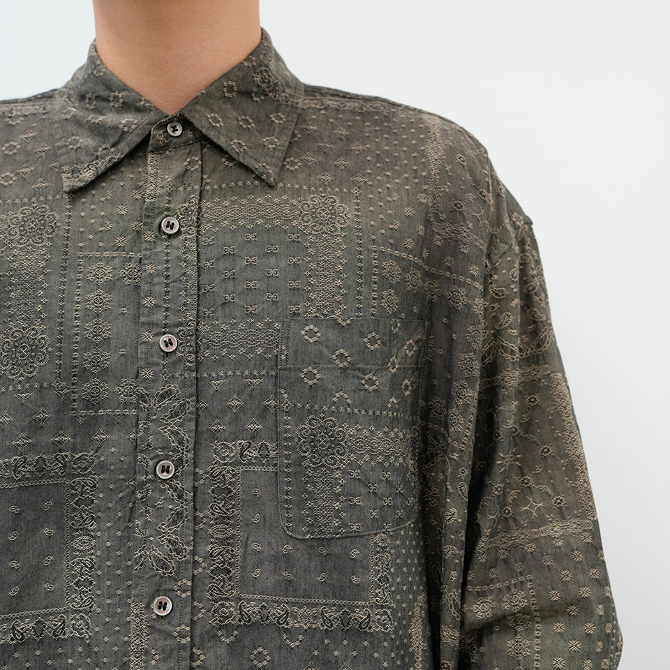 OVERDYED PAISLEY REGULAR SHIRT [2 COLORS]