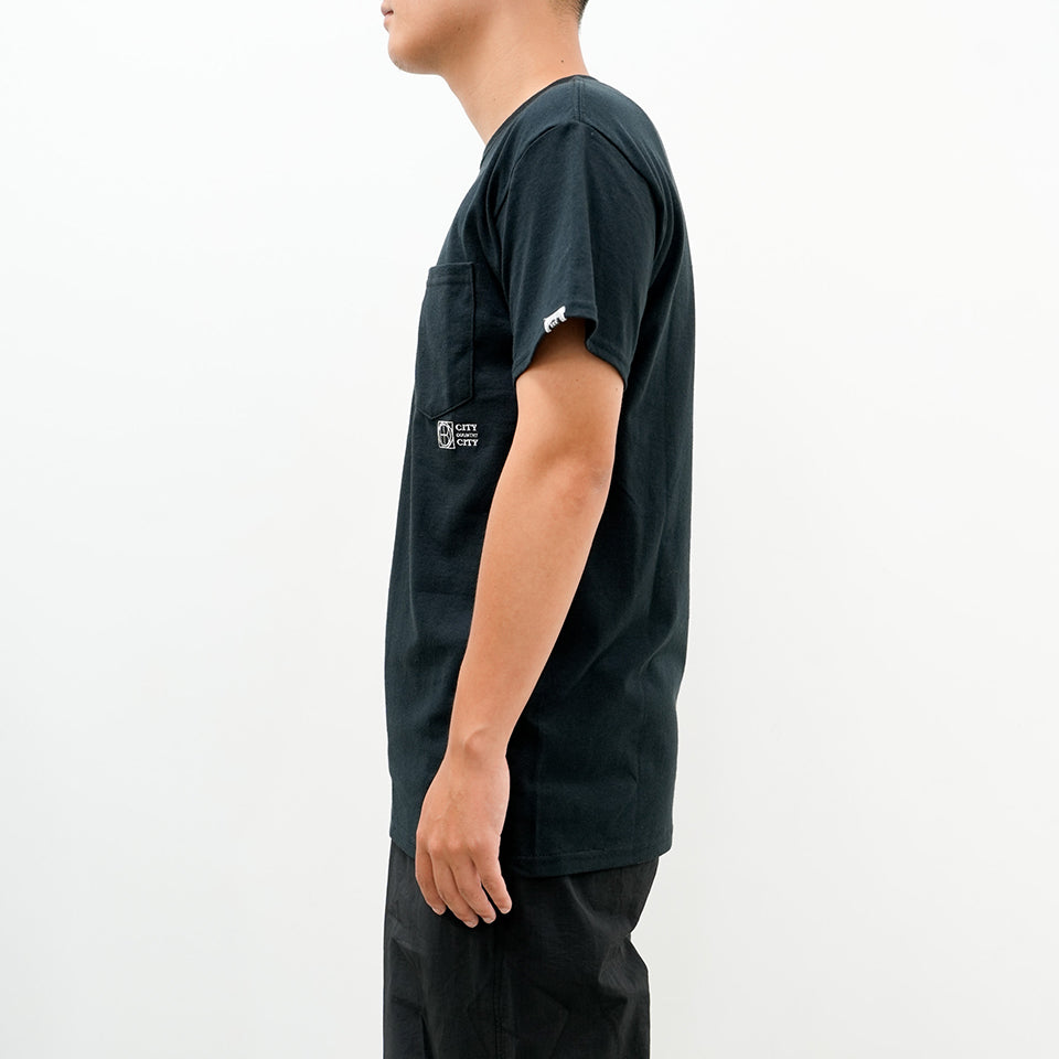 CITY COUNTRY CITY x HOBO_EMBROIDED LOGO COTTON POCKET T-SHIRT [2 COLORS]