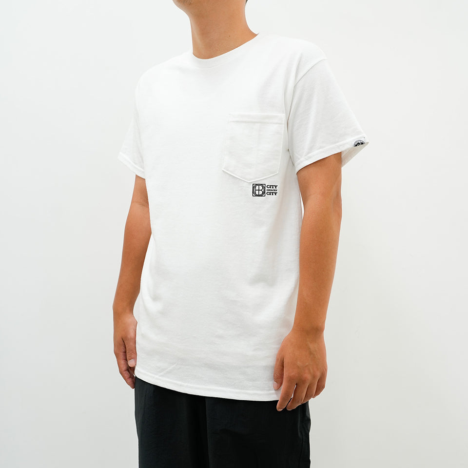 CITY COUNTRY CITY x HOBO_EMBROIDED LOGO COTTON POCKET T-SHIRT [2 COLORS]