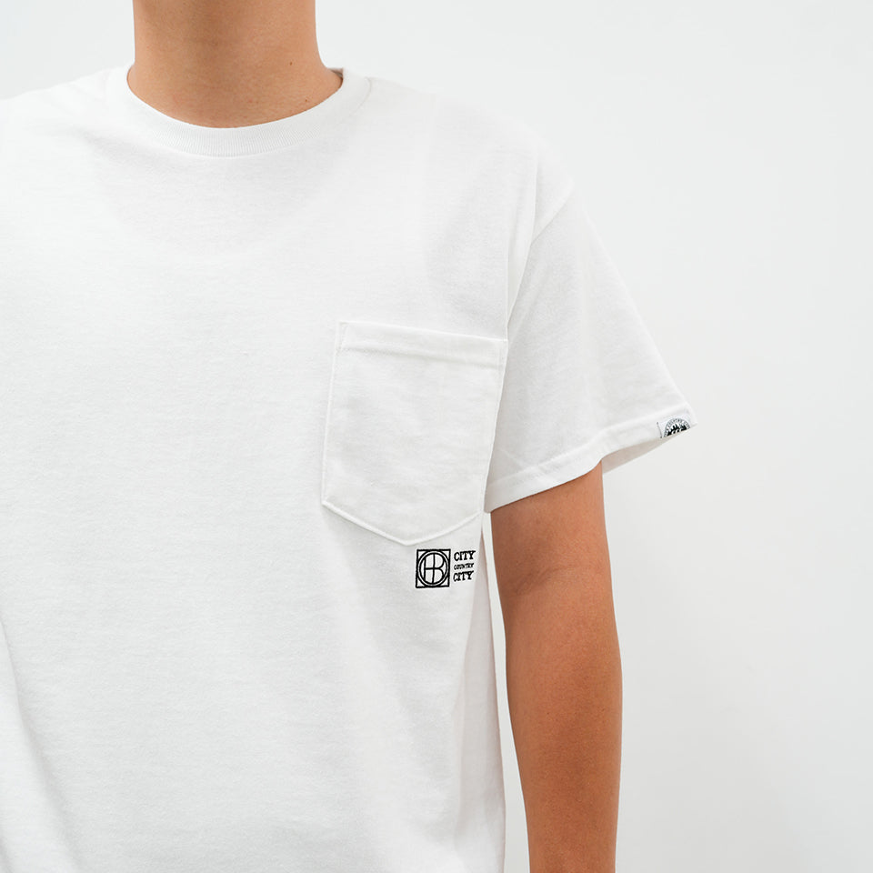 CITY COUNTRY CITY x HOBO_EMBROIDED LOGO COTTON POCKET T-SHIRT [2 COLORS]