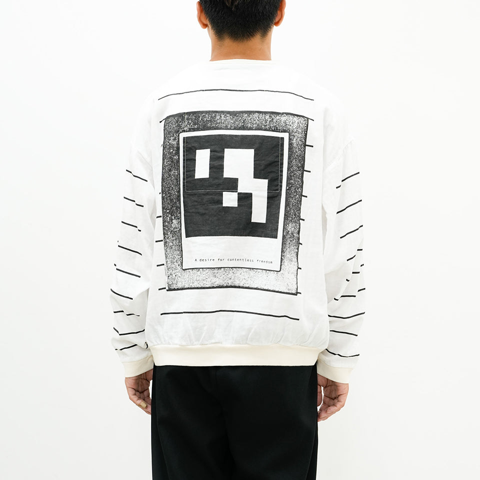 xPE>µB:X GAUZE CREW NECK