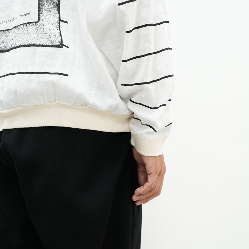 xPE>µB:X GAUZE CREW NECK