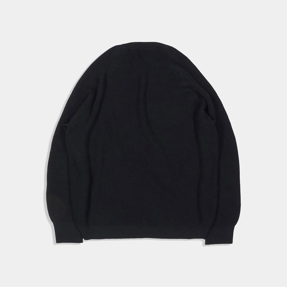 Middle-gauge Waffle Knit Crewneck PO [2 COLORS]