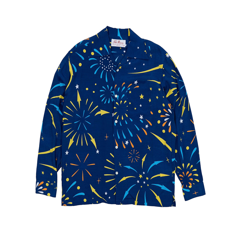 HANABI LONG SLEEVE SHIRTS - NAVY
