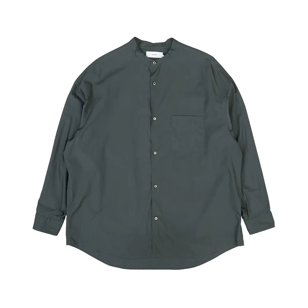 Broad L/S Oversized Band Collar Shirt [3 COLORS]